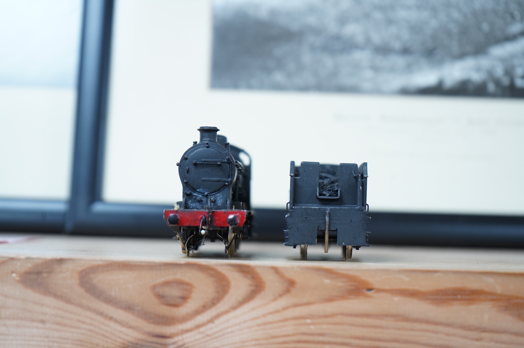 Four EM gauge Southern Railway kit and scratch built locomotives, built and adapted by John Worsley; a Bullied Battle of Britain class, Tangmere 21C167, a class A1X terrier, 2647, a Q class, 546, and an partially painted